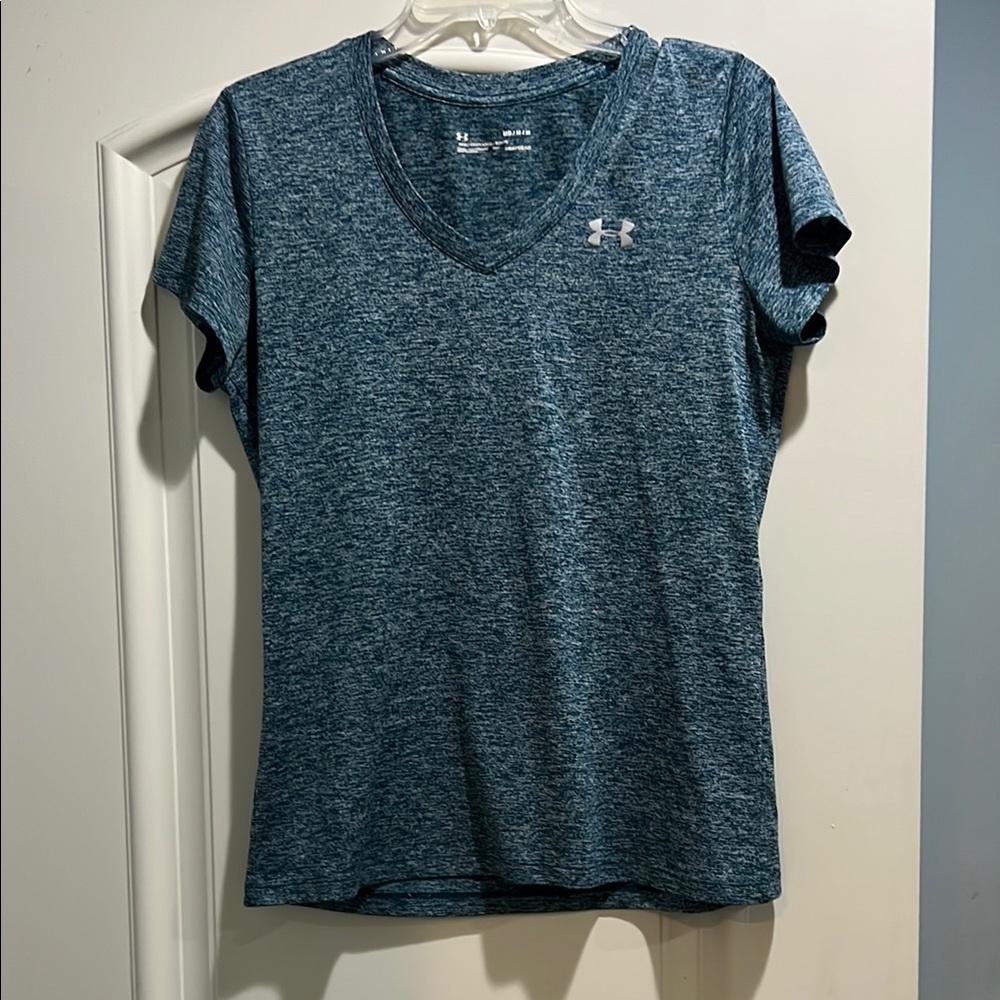 Under Armour Blue V Neck T Heat Gear
